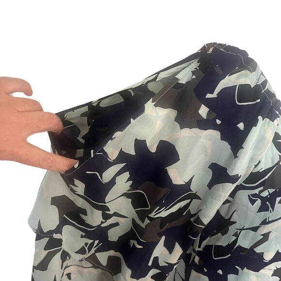 Parker Small Shift Dress 100% Silk Floral Printed Cold Open Shoulder Tier - Picture 4 of 15